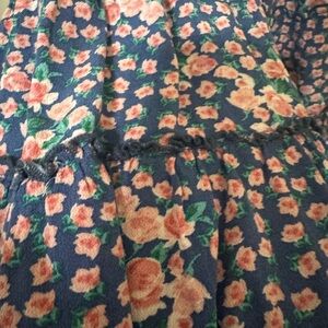American Eagle Blue Floral skirt with Pink and Green Accents